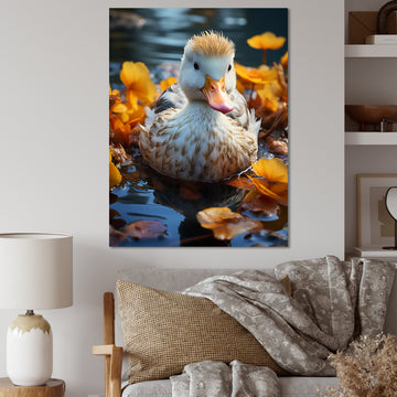 Yellow White Marine Animals Portrait - Yellow Marine Animals Wall Art